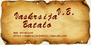 Vaskrsija Batalo vizit kartica